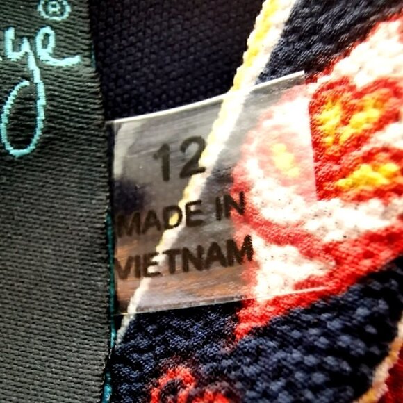 NWT Gabby Skye Women's 12 RN# 67473 Floral Zipper Dress Tribal Boho Blue Red - Picture 7 of 16